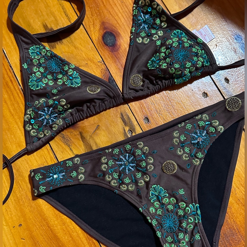 Beaded Bikini Swimsuit Bathing Suit Size M